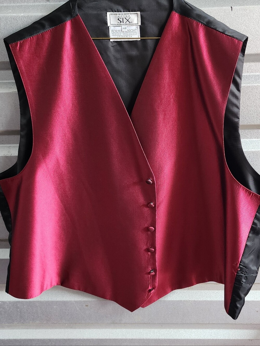 Burgundy Vest Mens Size 4XF